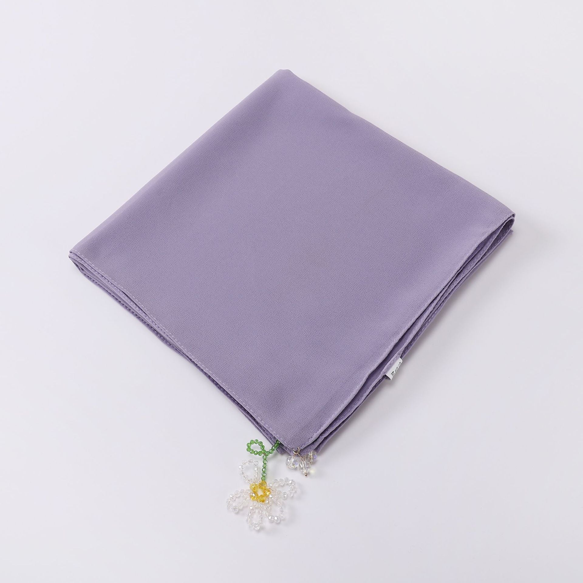 crystal flower pendant Hijab pearl chiffon square scarf 90 * 90cm headscarf