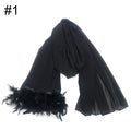 New Pearl Chiffon Feather Bag Head Scarf Malaysia Indonesia Gauze Ostrich Hair Scarf