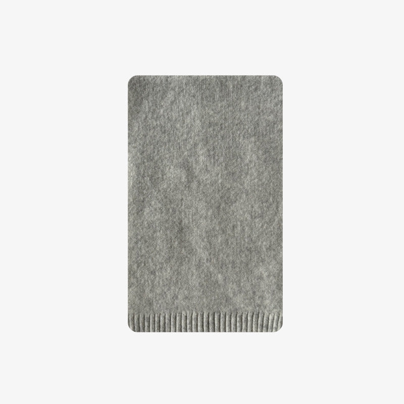 Classic basic wool blended soft waxy solid color flower knitted scarf women's winter cute wool scarf