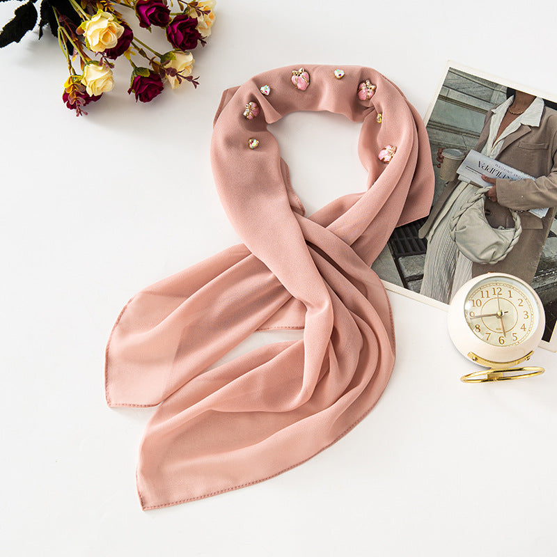 New pearl chiffon 90CM square scarf Malaysia Muslim Headscarf Hijab Bubble chiffon