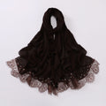 New Chiffon Two Eyelashes Lace Bead Scarf Yarn Middle East and Africa Headscarf