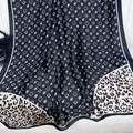 Fashion versatile geometric star leopard print beautiful brocade long silk scarf, elegant and high-end women's outer shawl