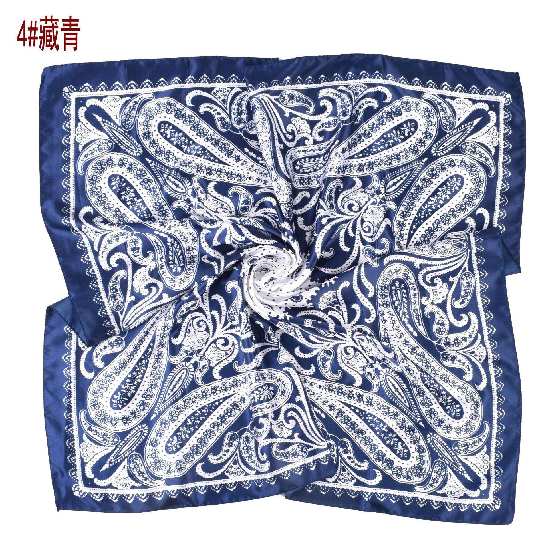 Spring and summer new fashion retro cashew nut pattern printing 90 * 90 satin large square scarf silk scarf