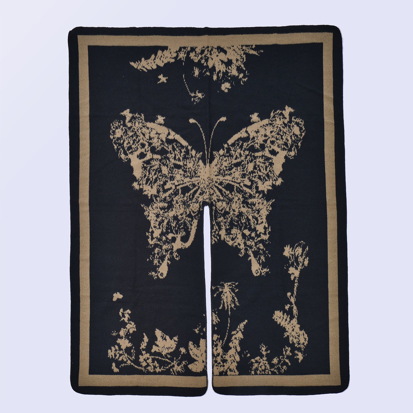 Hot-selling women's retro big shawl scarf autumn and winter retro big butterfly jacquard split-ended warm cloak live stream