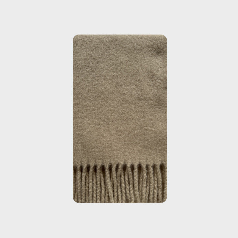 New mint green snow bud powder flat for solid color 20% wool blend scarf women's winter soft atmosphere scarf