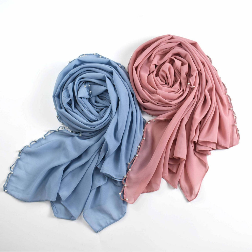 New chiffon wavy edge beaded long towel African hijab yarn towel Middle East headscarf Malay towel