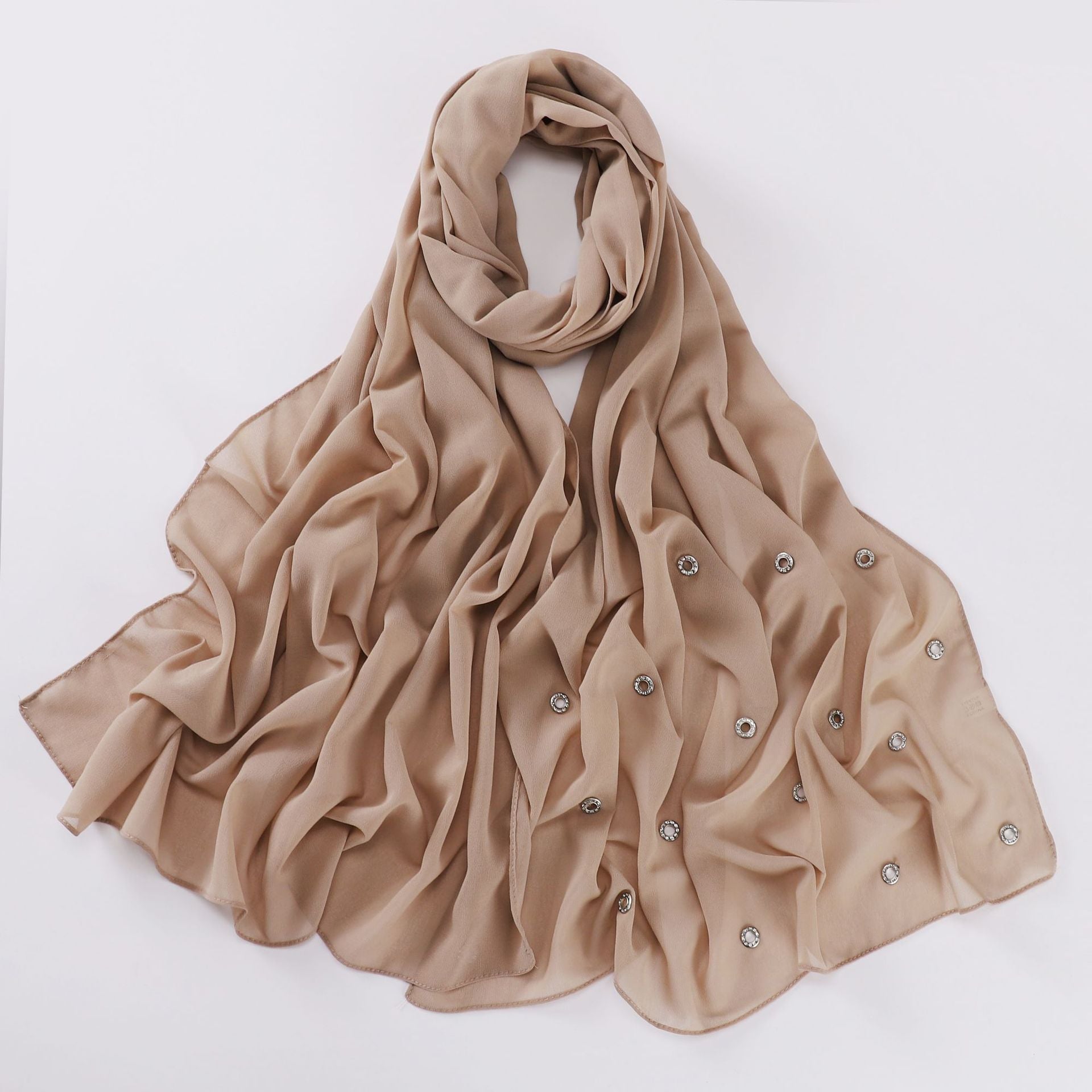New pearl chiffon single head diamond scarf Middle East and Africa headscarf hijab