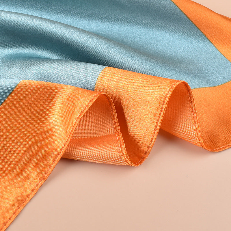 Spring and summer scarf temperament floral printing versatile decorative scarf headscarf silk scarf 90 high-quality satin square scarf