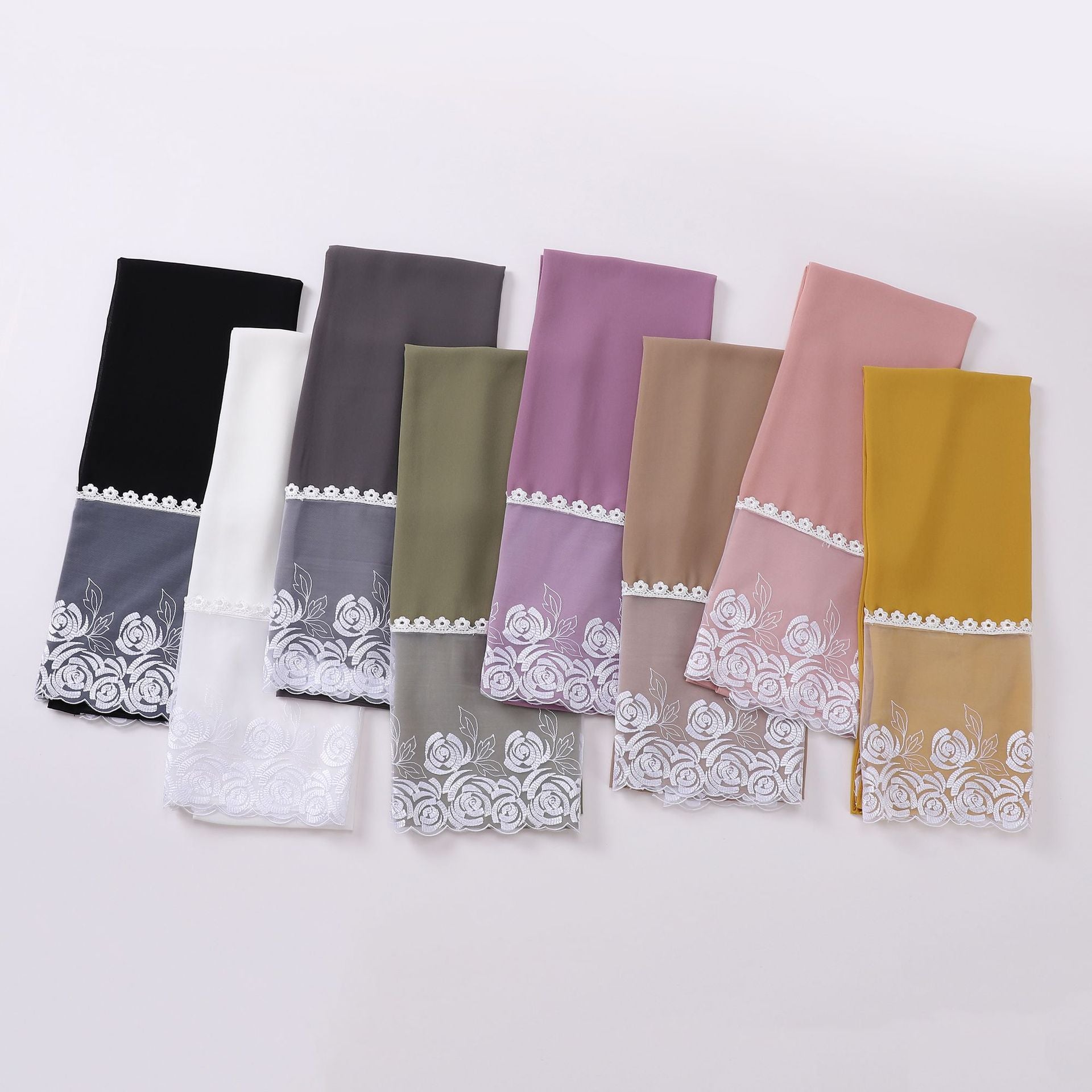 New chiffon rose lace long scarf  scarf Middle East African headscarf hijab