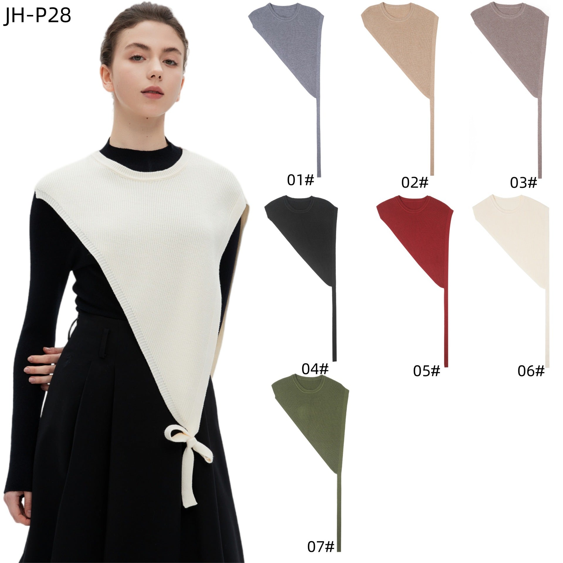 Mid-high Premium Spring, Summer and Autumn New Products Thin Outer Shirt Short Sleeve Triangle Knitted Shawl
