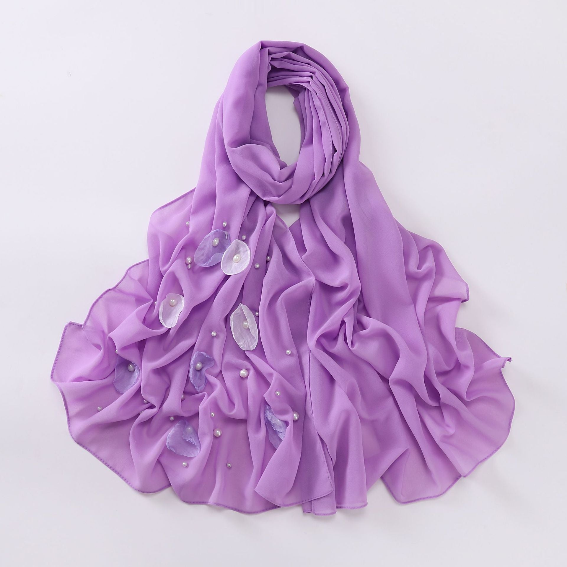 Spring and summer new chiffon scarf women's hijab flower Middle East Malaysia headscarf