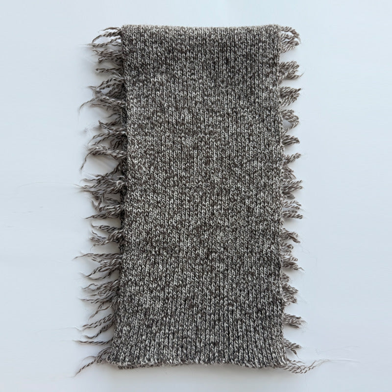 50% wool-blend variegated tassel edge wasteland wind knitted scarf women's y2k retro millennial wool scarf