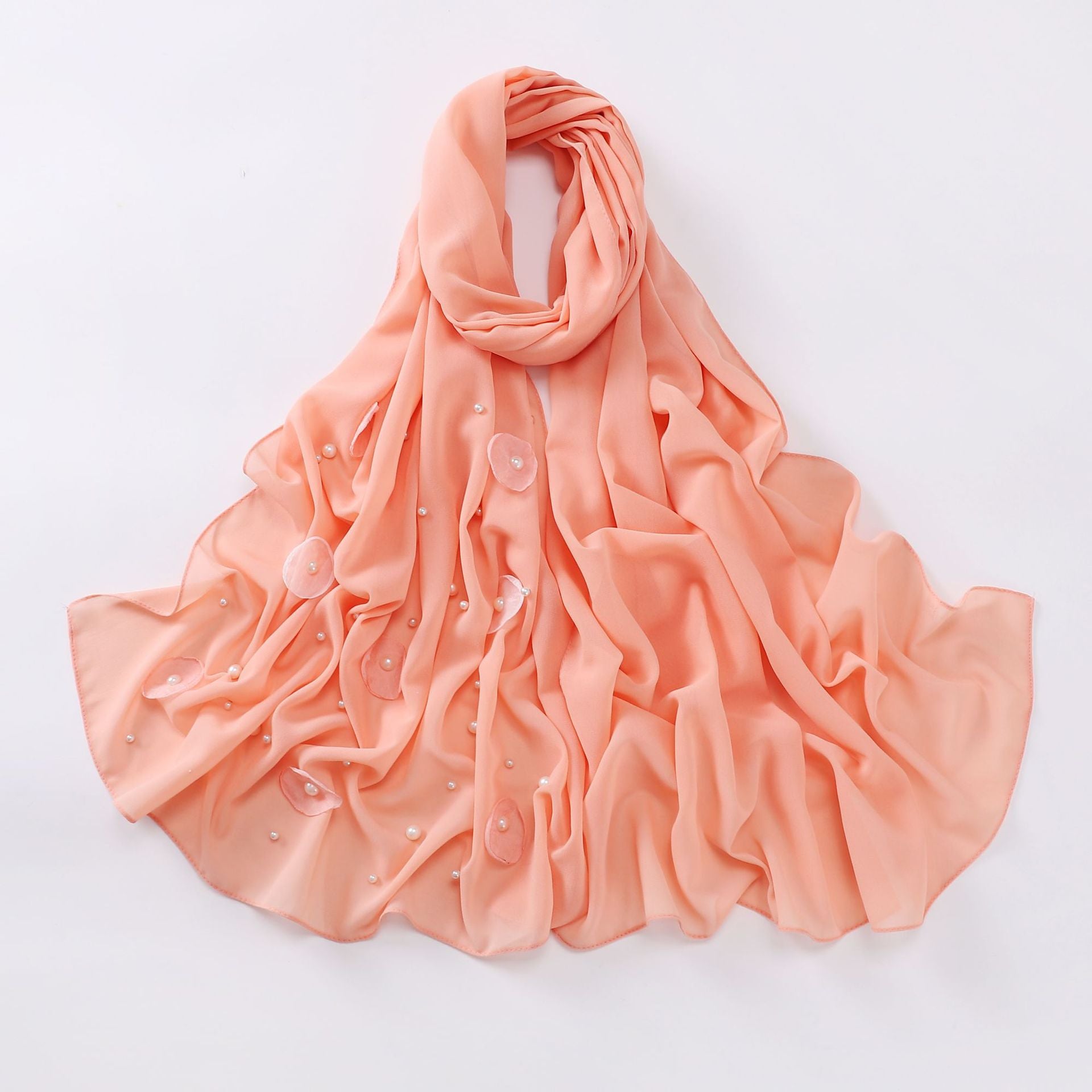 Spring and summer new chiffon scarf women's hijab flower Middle East Malaysia headscarf