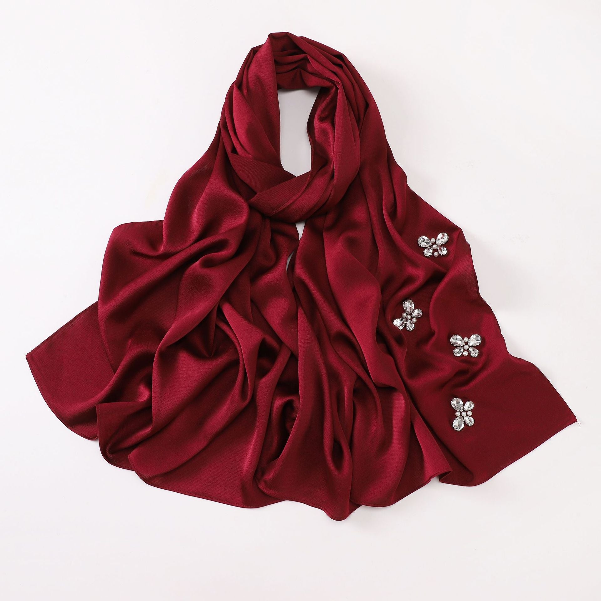 New bubble chiffon butterfly rhinestone scarf yarn South East Asia Malay headscarf hijab