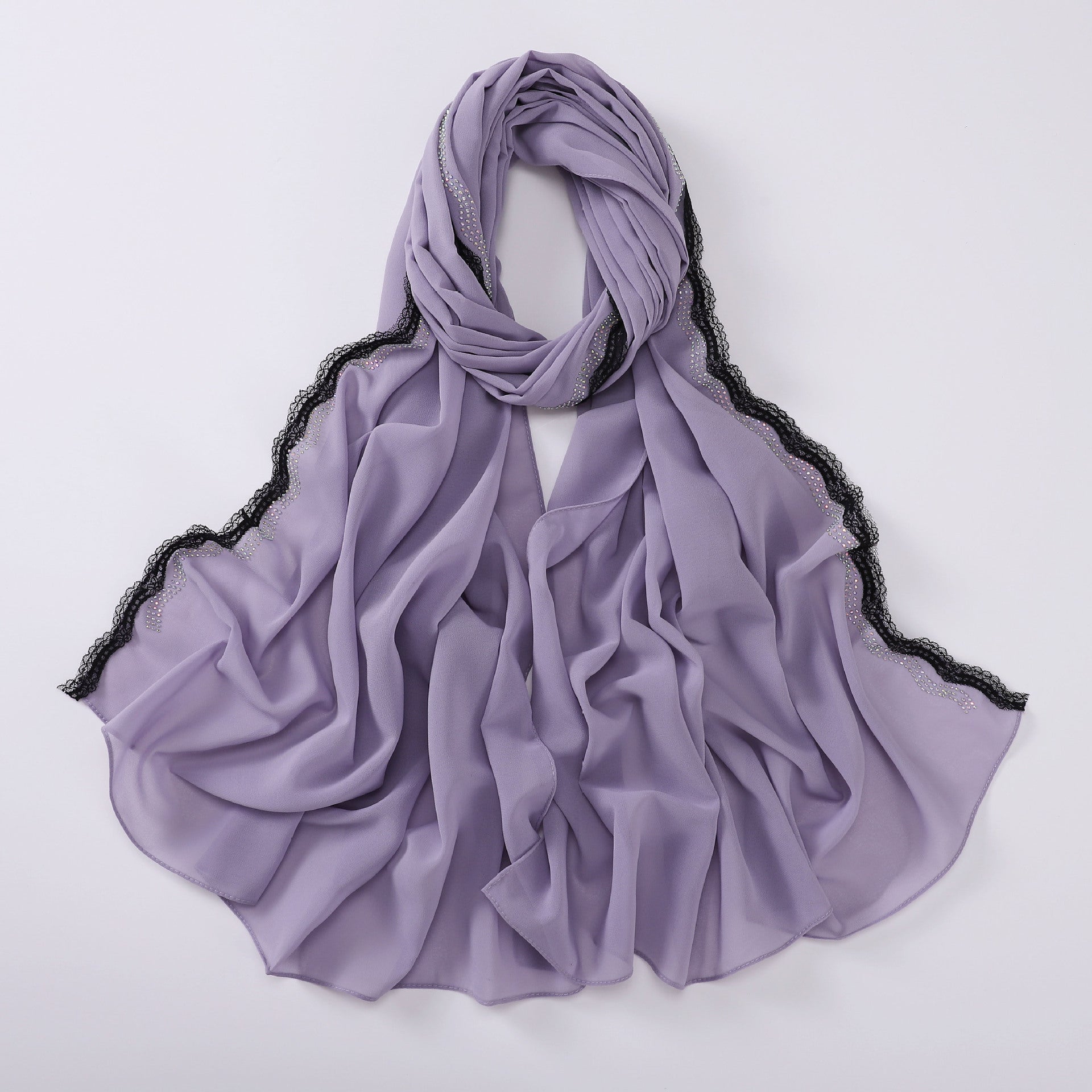 New Chiffon Eyelash Lace Hot Diamond Scarf  Middle East and Africa Headscarf