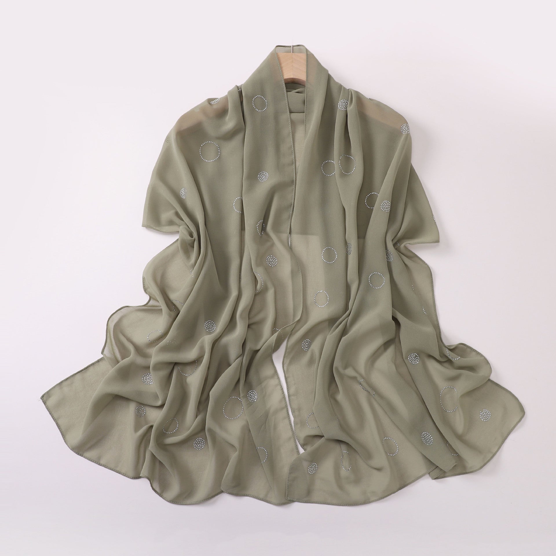 Pearl chiffon hot diamond long scarf, Indonesian headscarf, Middle East and Africa headscarf