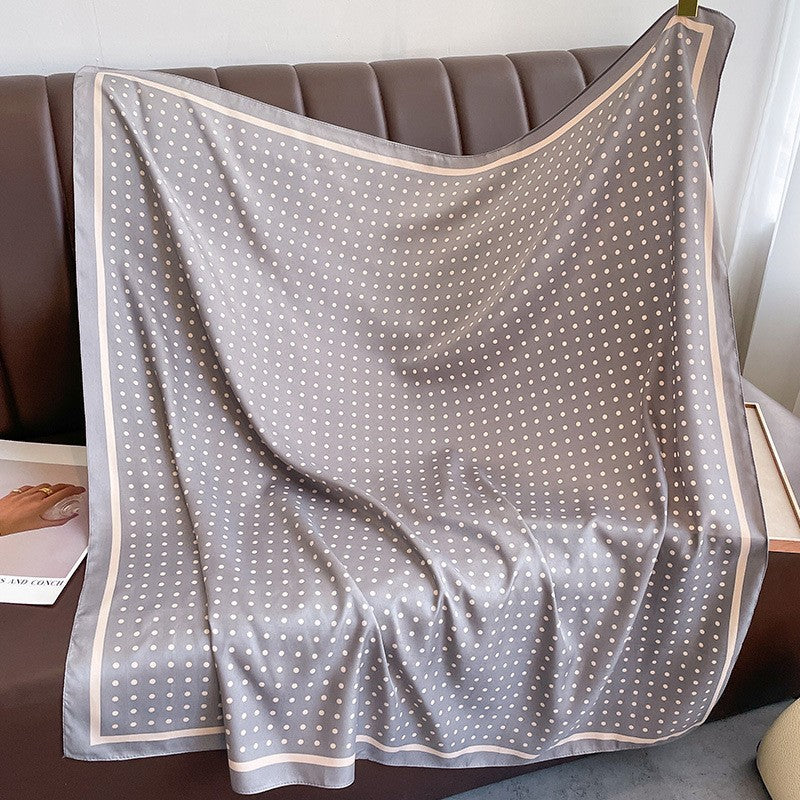 New square scarf, French retro silk scarf, women's twill silk scarf, neck cover, shawl printed scarf, weatherproof