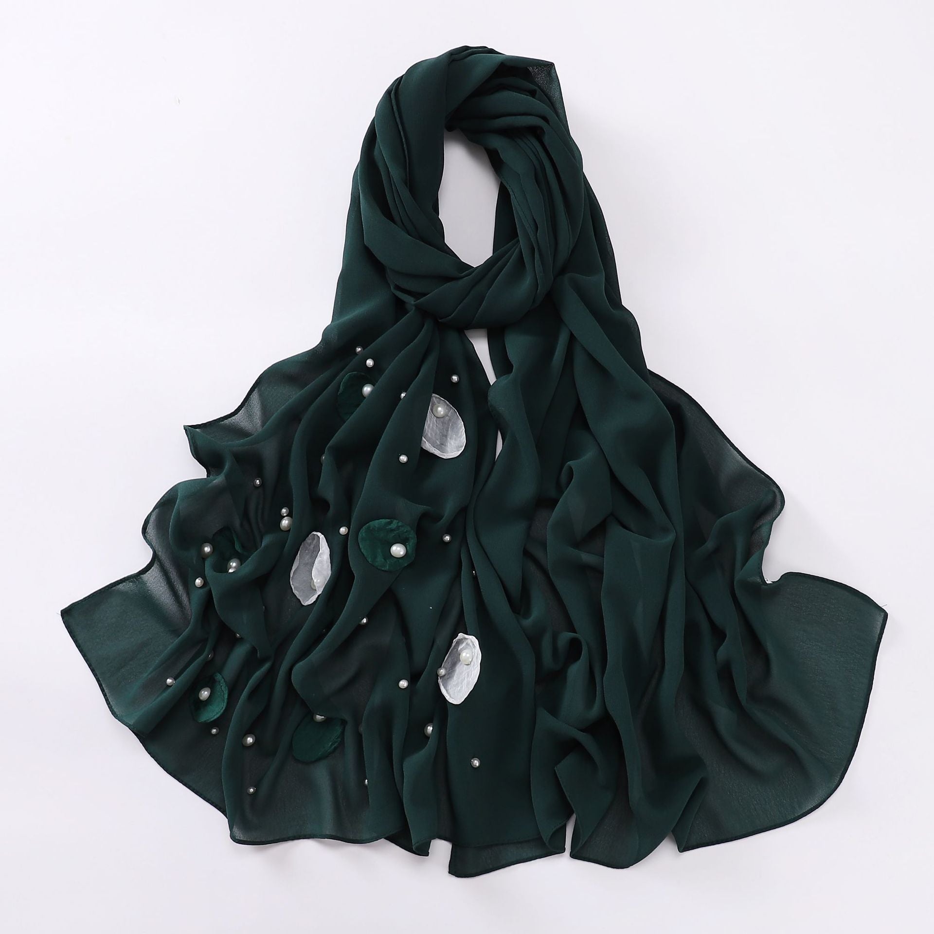 Spring and summer new chiffon scarf women's hijab flower Middle East Malaysia headscarf