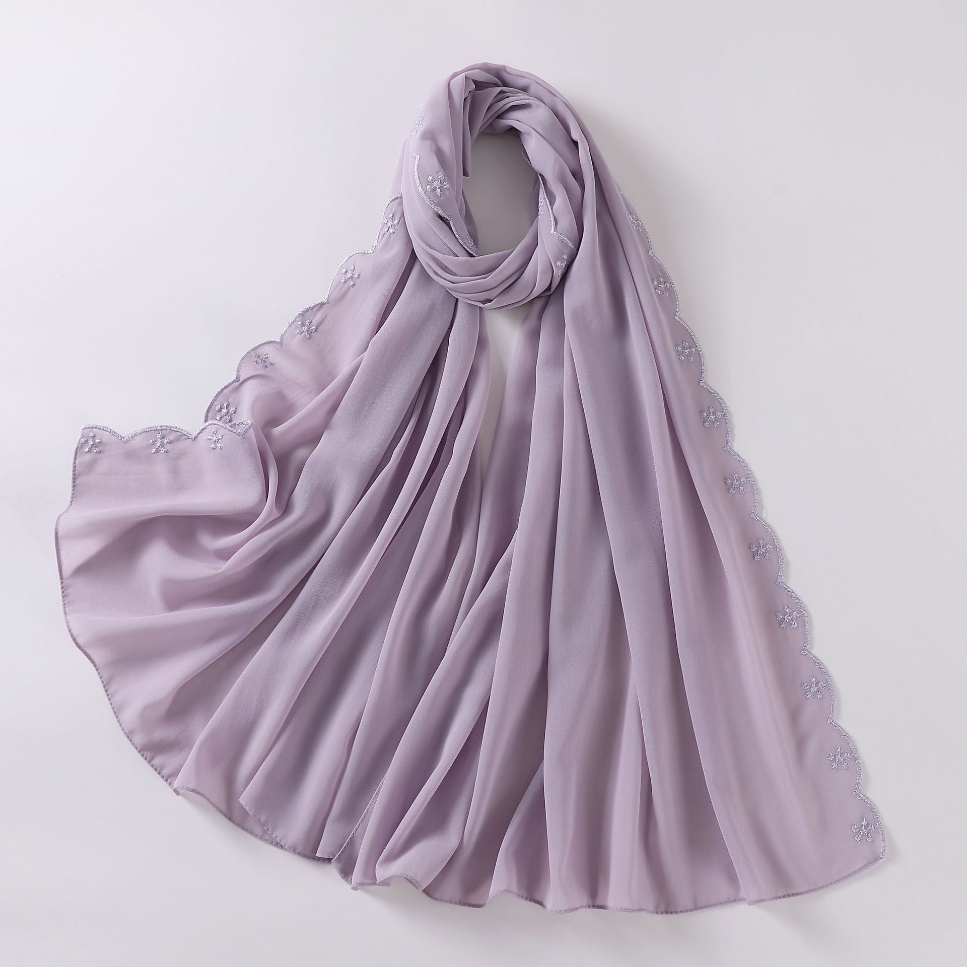 New embroidered pearl chiffon scarf female Malaysia headscarf  Middle East Africa hijab