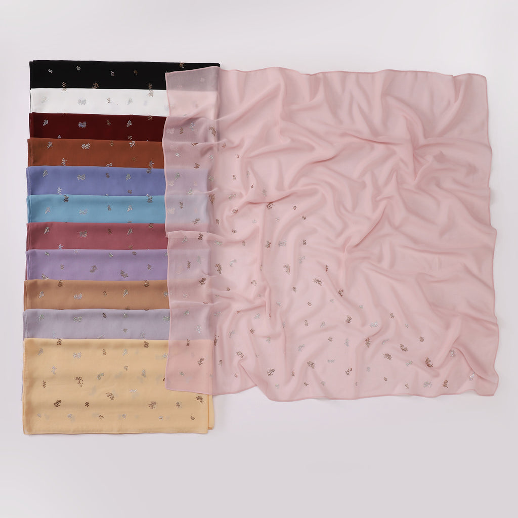 New pearl chiffon leopard print hot diamond small square scarf, yarn scarf, convenient headscarf 90 * 90cm