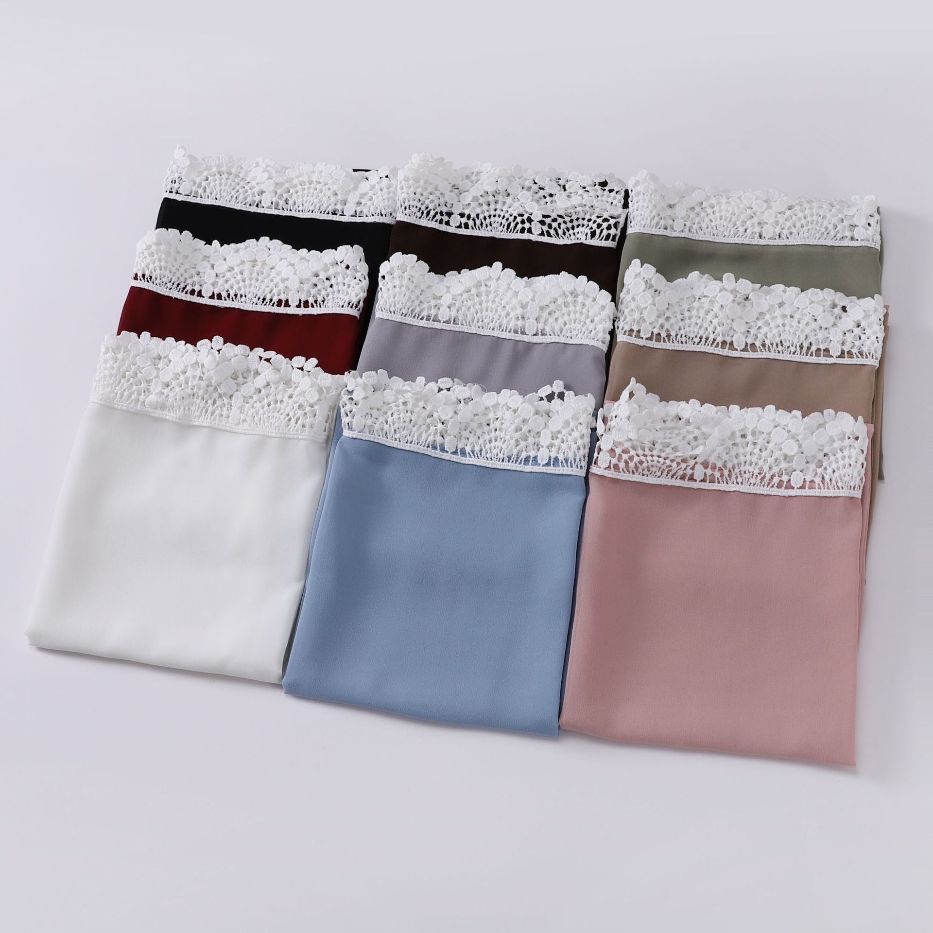 New solid color pearl chiffon lace scarf Middle Eastern headscarf  scarf Malaysia