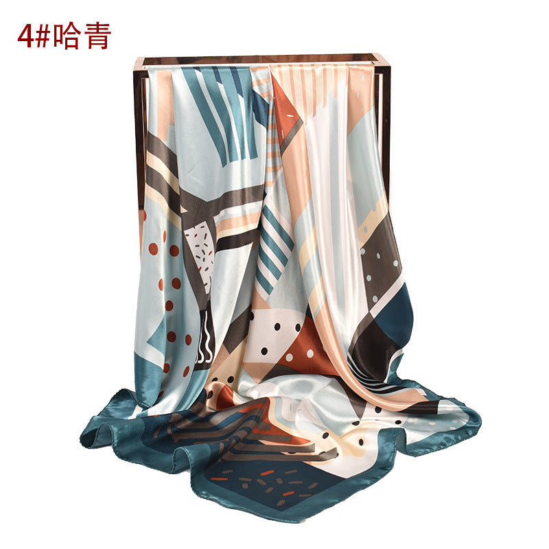 Spring new polka dot pattern printed 90 square silk scarf, fashion scarf