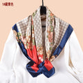 Spring and summer scarf temperament floral printing versatile decorative scarf headscarf silk scarf 90 high-quality satin square scarf
