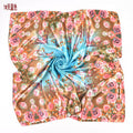 Autumn and winter new 90 high-end rose square scarf versatile retro printing women's 90-color diced imitation silk