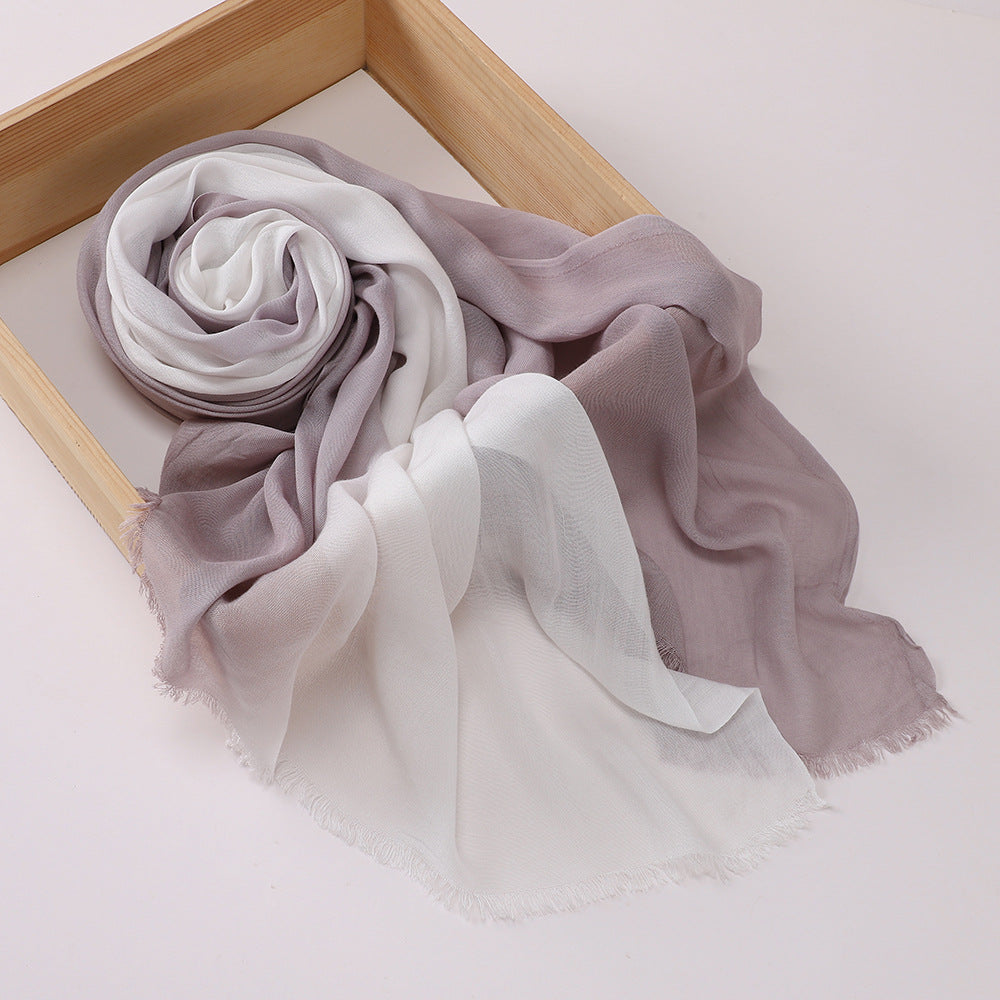 New Two-color Spliced Modal Cotton Head Scarf, Casual Women's Scarf
