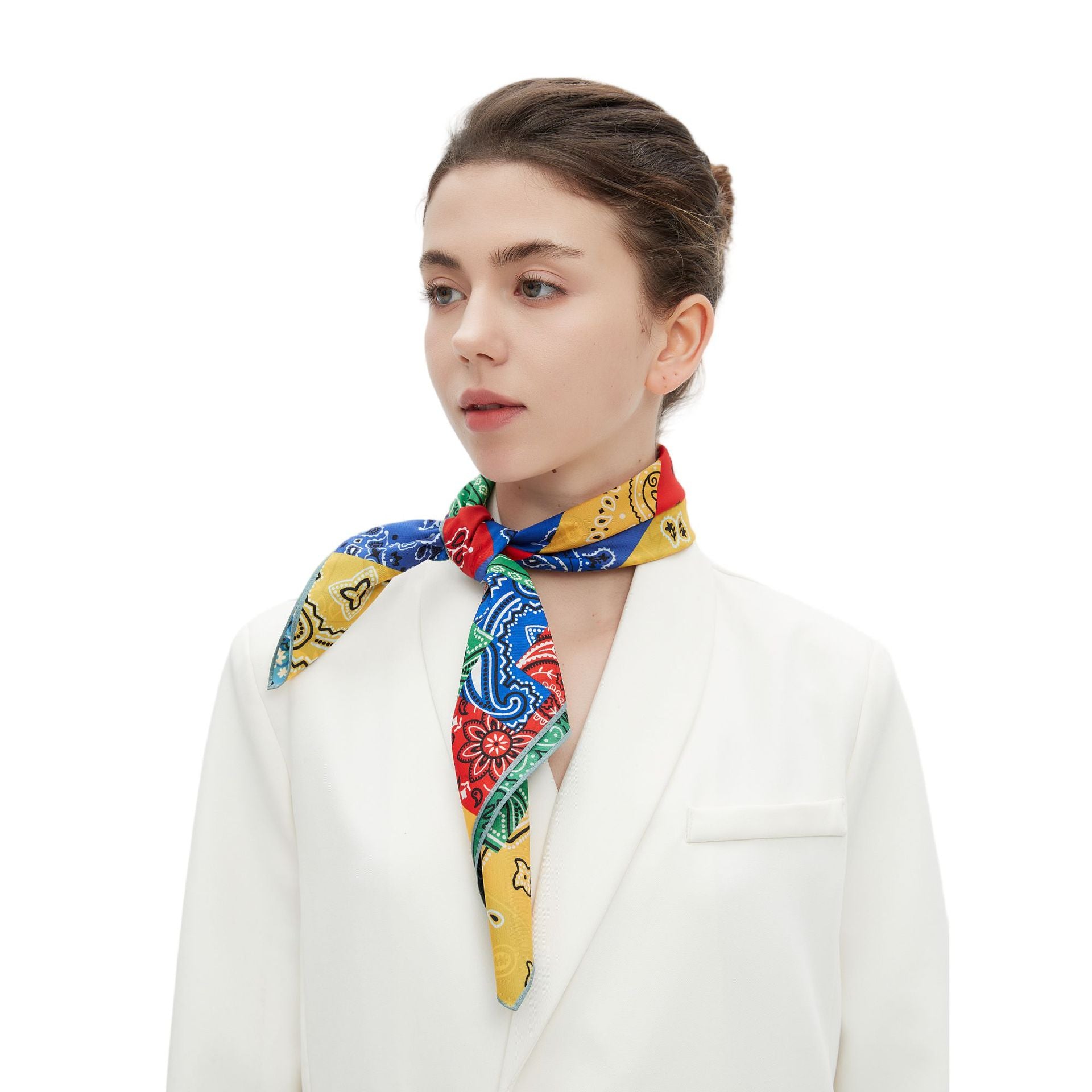 2025 new spring, summer and autumn thin headscarf double-sided printed silk scarf square scarf