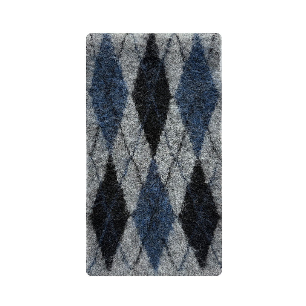 Designer wool-blend neutral rhombus plaid knitted scarf women's winter brushed soft wool scarf