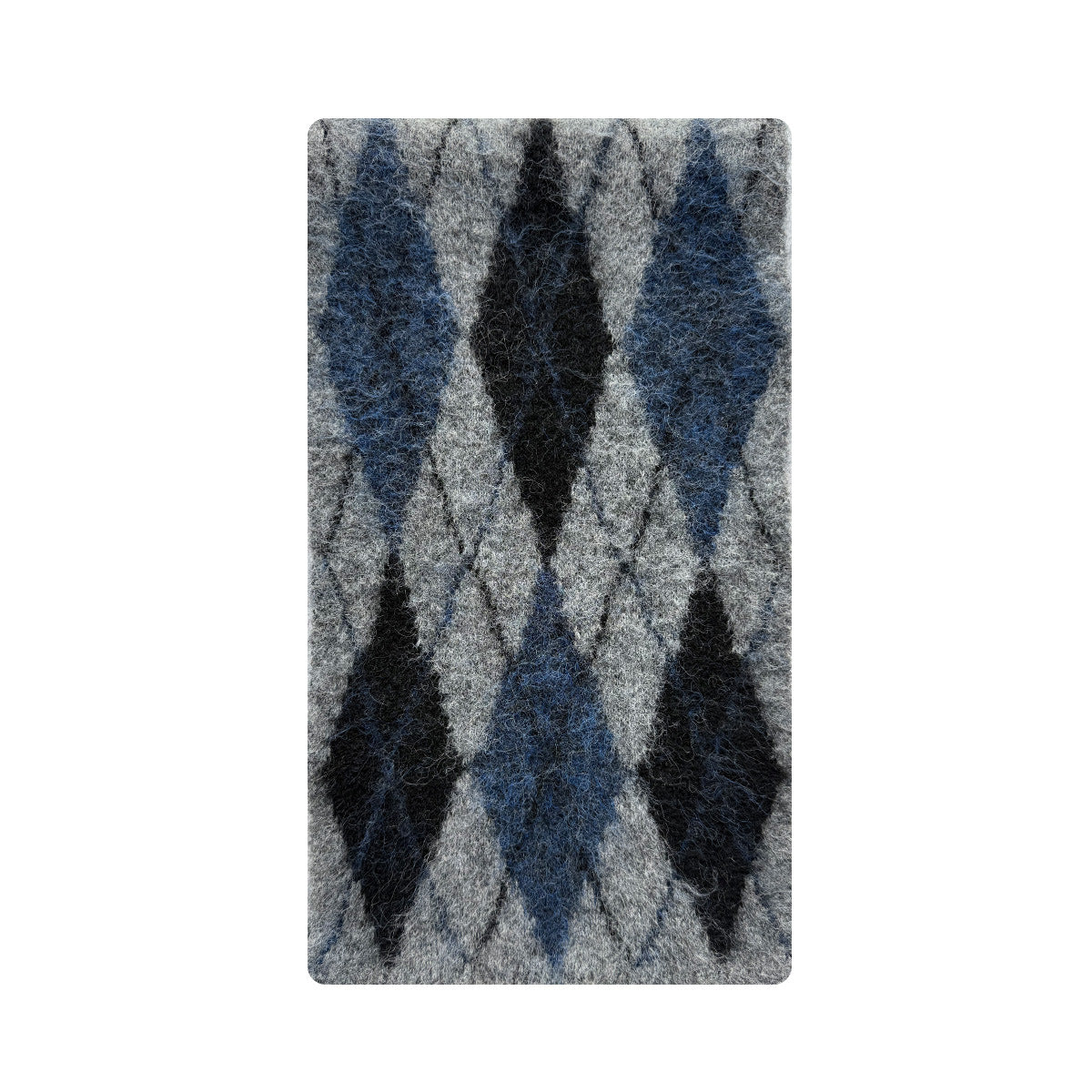 Designer wool-blend neutral rhombus plaid knitted scarf women's winter brushed soft wool scarf