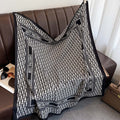 Fashion Letter D Home Printed Scarf Shawl 90cm Large Square Scarf Ladies Sunscreen Silk Scarf Headscarf