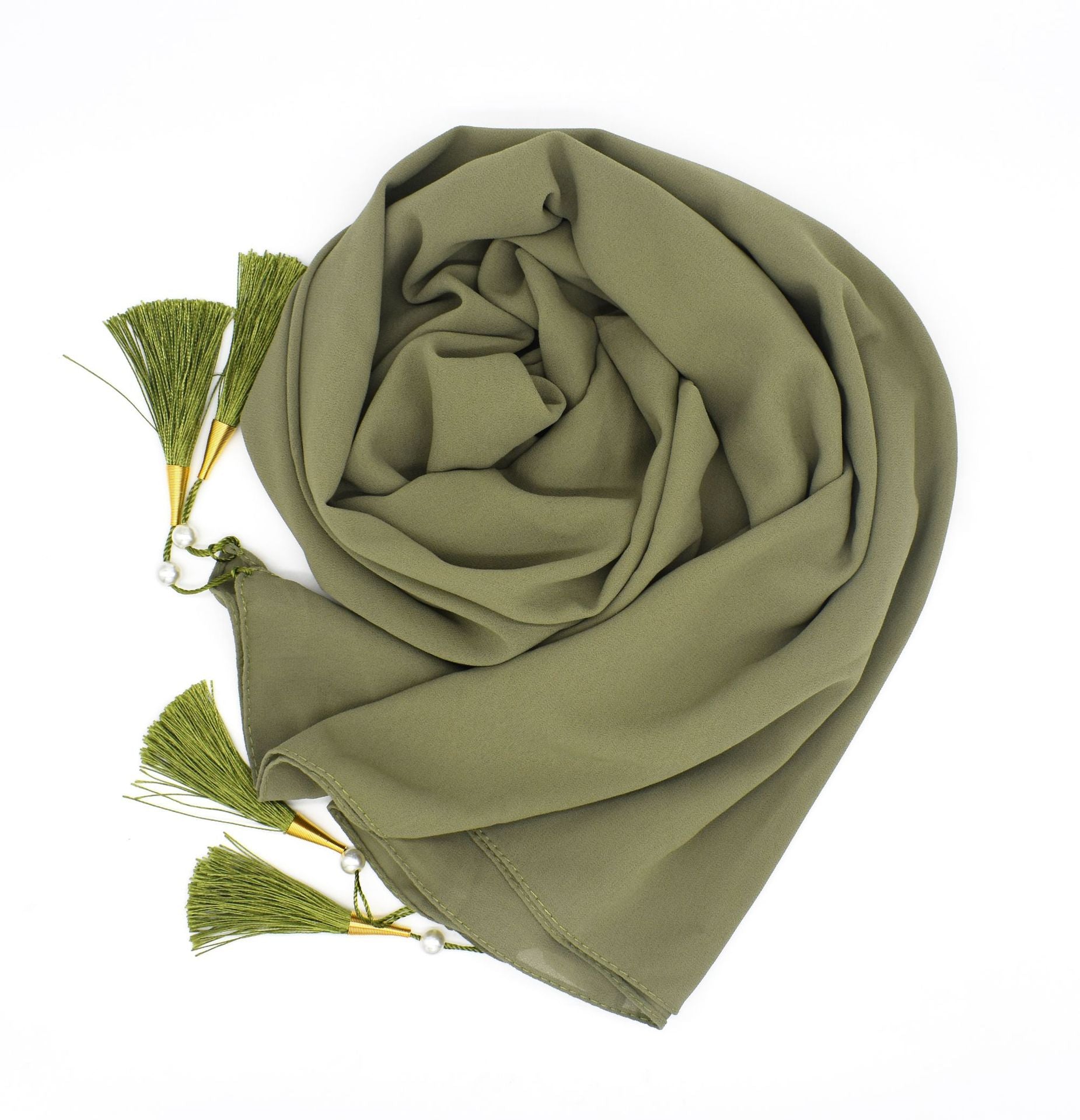 New bubble chiffon scarf Hijab Malaysia Indonesia gauze wrap headscarf cover headscarf four corners hanging tassel