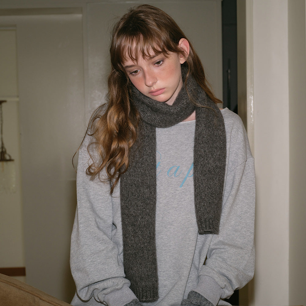 40% plateau yak wool scarf men's winter simple gray soft warm wool scarf