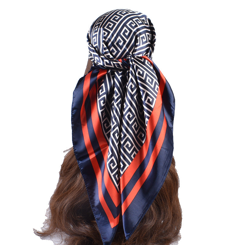 New fashion retro printing 90 * 90 satin large square scarf silk scarf, cross