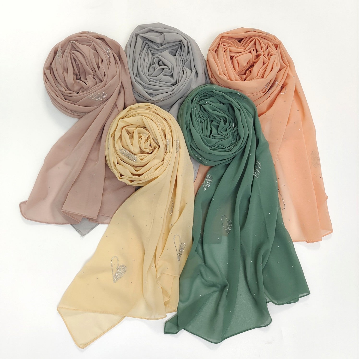 New solid color pearl chiffon scarf hot diamond scarf  scarf Middle East Malaysia headscarf