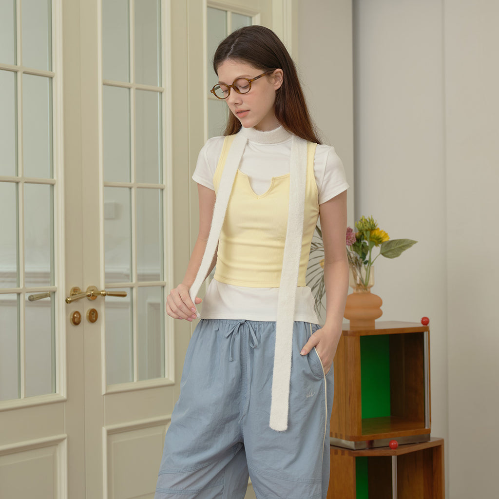 Wear a solid-color wool-blended thin and narrow long scarf for women's autumn and winter concave shape Spice Girl knitted small scarf