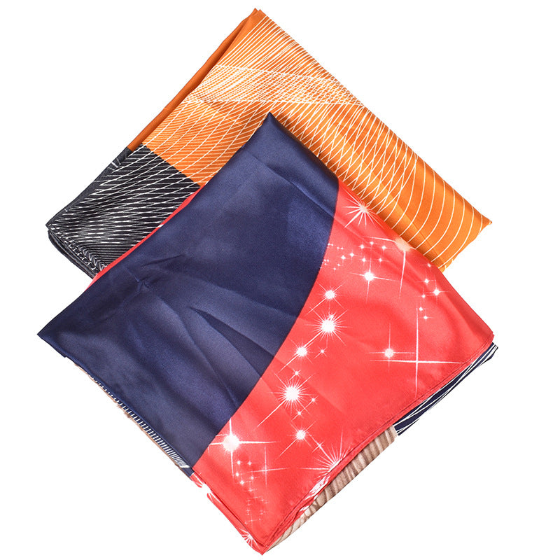 New fashionable versatile flying horse pattern printing high-quality 90 * 90 satin square towel