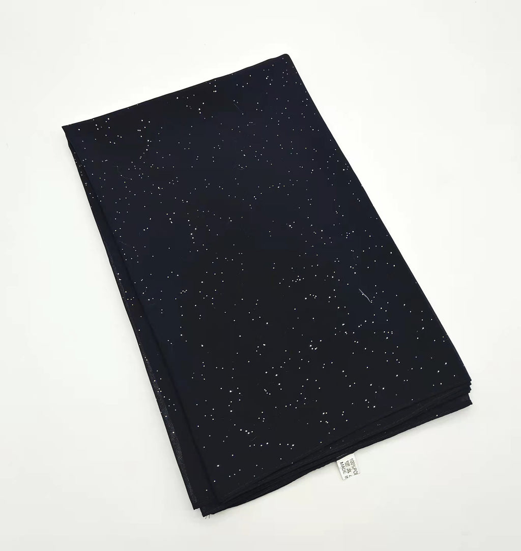 Gold sprinkled pearl chiffon scarf hijab Malaysia headscarf Middle East Africa headscarf