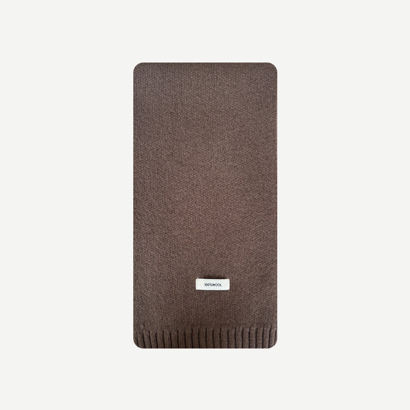 Selected Australian 100% pure wool scarf women's winter solid color soft warm knitted wool scarf Korean version ins