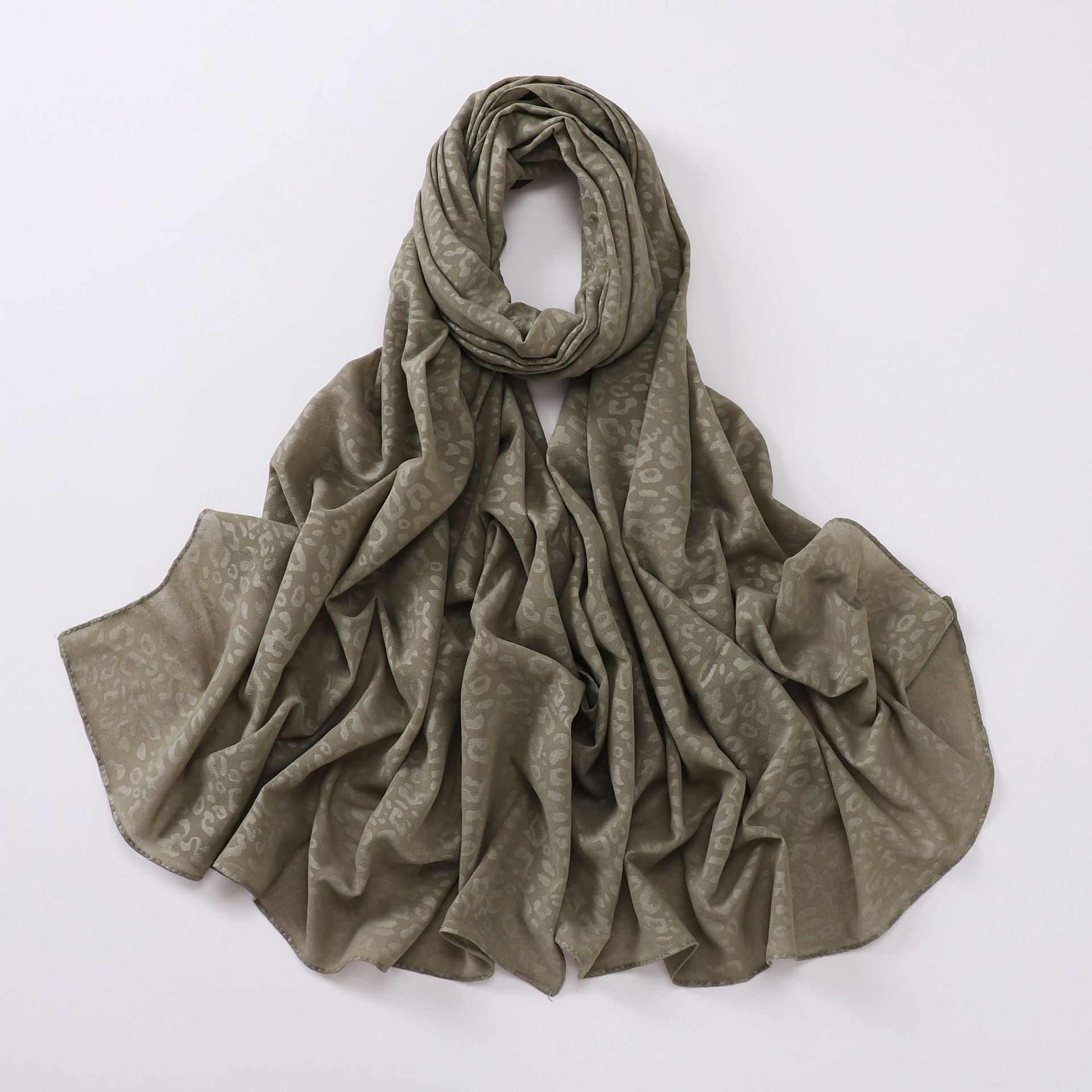 New pearl chiffon, leopard print embossed scarf, gauze Middle East North Africa Malay headscarf hijab