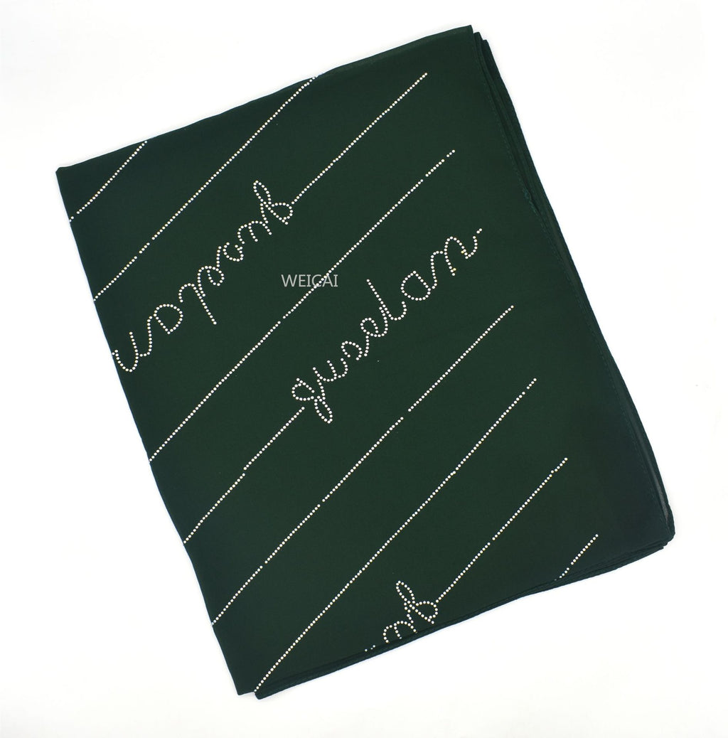 New Solid Color Pearl Chiffon Long Hot Diamond Alphabet Ethnic Scarf Women Shawl