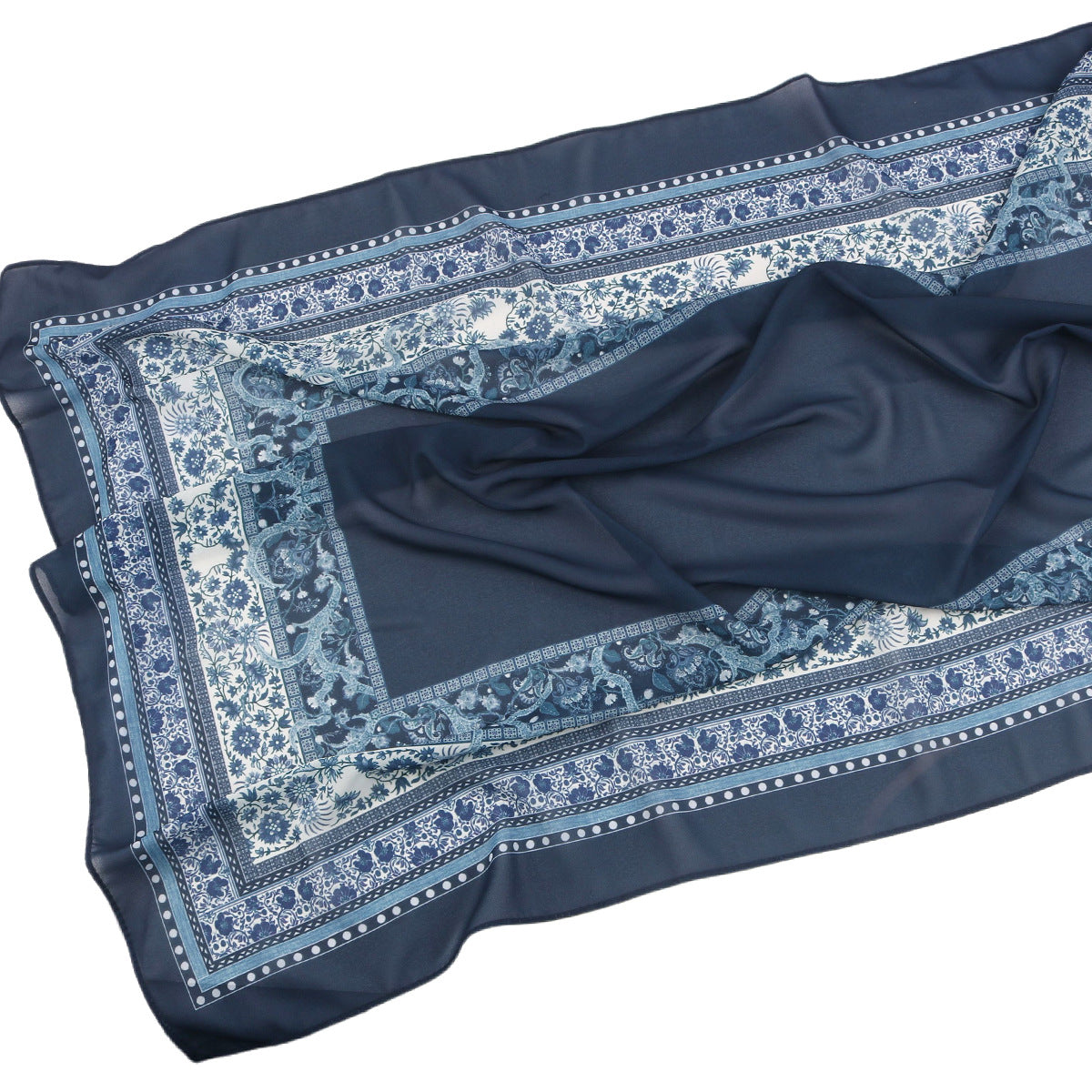 Malaysian Printed Chiffon Scarf Bohemian Fashion Simple Spring and Summer Sunscreen Scarf Shawl