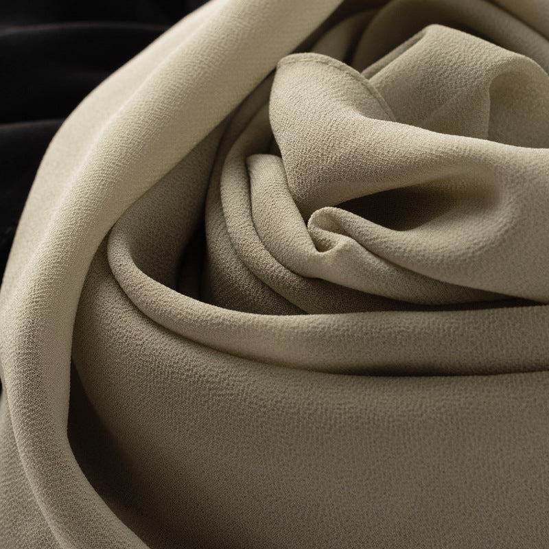 Customized pearl chiffon square scarf, long scarf, headscarf can be sprinkled with gold, hot diamond beads, fixed diamonds, crumpled embossed lace