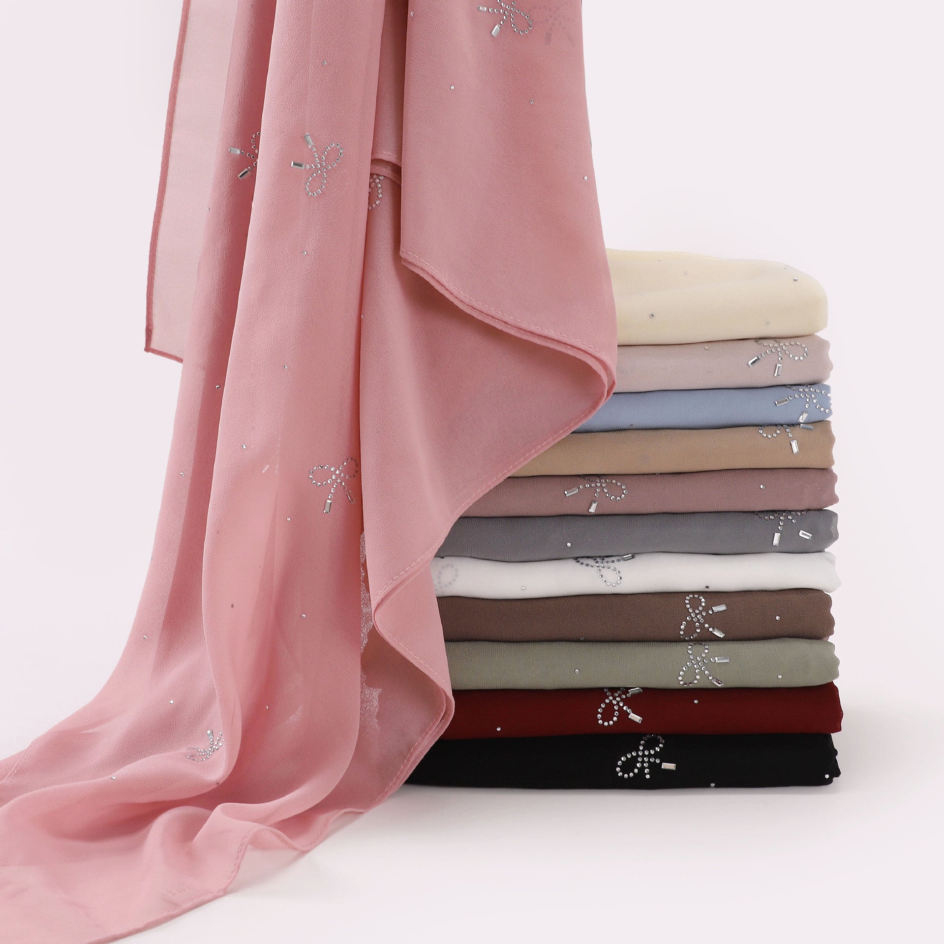 New Pearl Chiffon Muslim Hot Diamond Long Middle East Headscarf