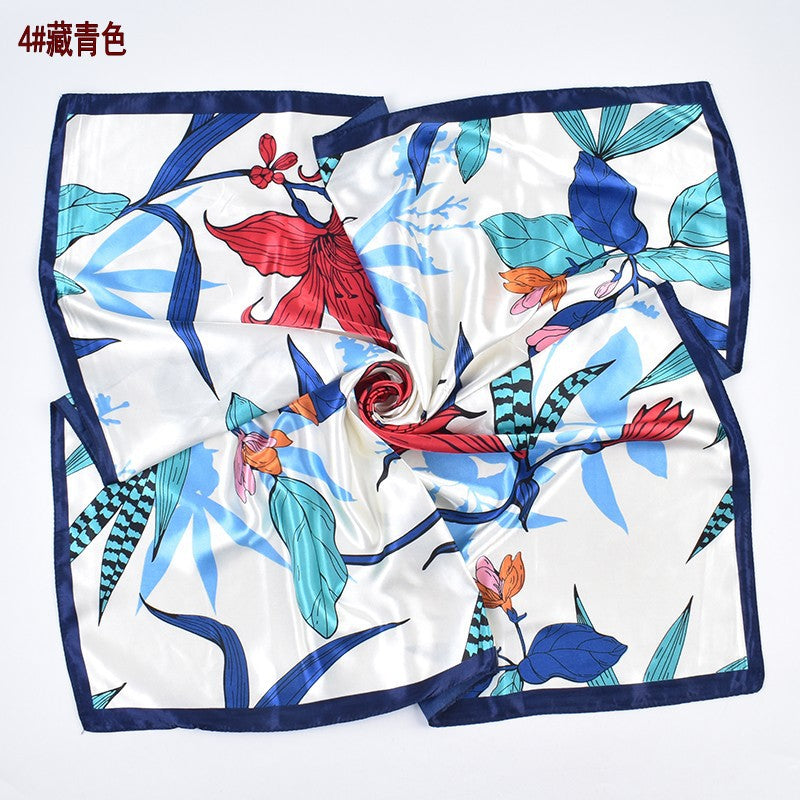 New retro flower 90 satin women's decorative large square scarf scarf headscarf