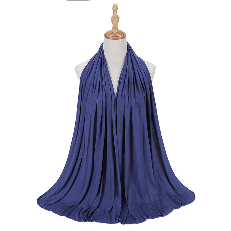 New Solid Color Jersey Hijab Women Plain Color Jesey Scarf Mercerized Cotton Headscarf