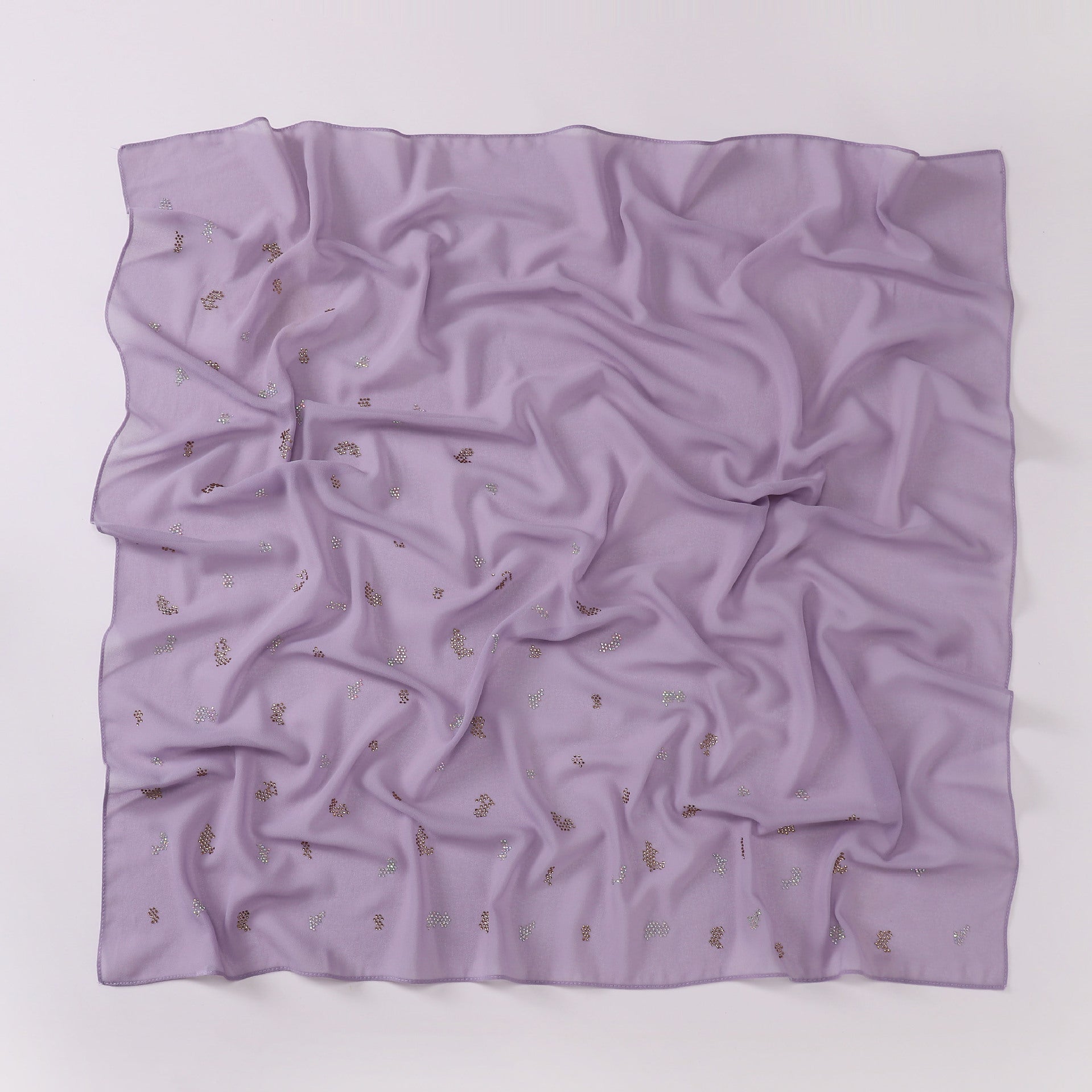 New pearl chiffon leopard print hot diamond small square scarf, yarn scarf, convenient headscarf 90 * 90cm