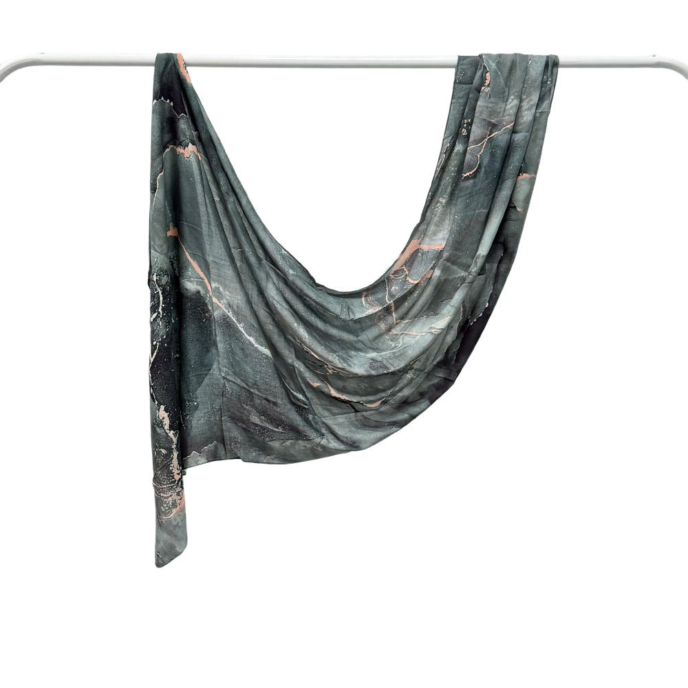 Modal cotton Jersey headscarf marble pattern digital print scarf ethnic Muslim shawl headscarf